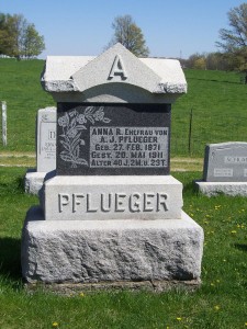 Anna R. Pflueger, Zion Lutheran Cemetery, Schumm, Van Wert County, Ohio. 