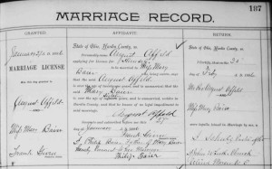 Affeld/Baier marriage, 1896.