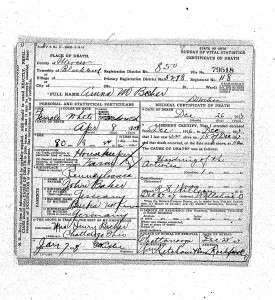 Anna M. Becher death certificate, 26 December 1917, Mercer County, Ohio. 