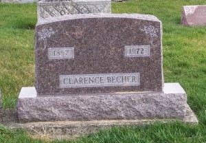 Clarence Becher, Zion Lutheran Cemetery, Chattanooga, Mercer County, Ohio. (2011 photo by Karen)