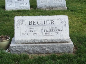 John & Friedericka Becher, Zion Lutheran Cemetery, Mercer County, Ohio. (2011 photo by Karen)