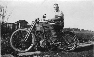 Ted Leininger on his motorcycle. 