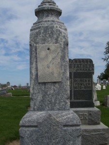 Marble Photo Cover, Catharine Fowler tombstone.