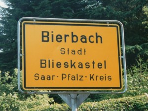 Bierbach town sign.