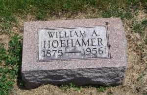William A. Hoehamer, Mount Hope Cemetery, Adams County, Indiana. (2013 photo by Karen)