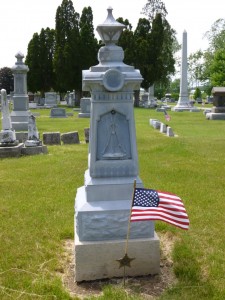 Civil War grave, Greenlawn Cemetery, Auglaize County, Ohio. (2013 photo by Karen)