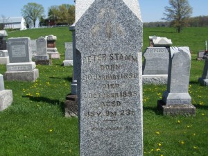 Peter Stamm, Zion Lutheran Cemetery, Schumm. (2012 photo by Karen)