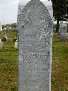 Margarethe Kessler, Kessler Cemetery, Mercer County, Ohio. (2013 photo by Karen)