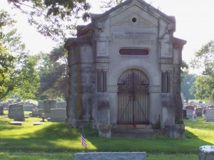 Mausoleum at North Grove Cemetery, Celina, Ohio. (2005 photo by Karen)