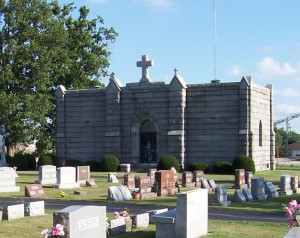 Mausoleum at the Catholic Cemetery, Celina, Ohio. (2005 photo by Karen)