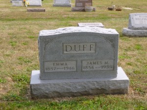 James M. & Emma Duff, Kessler Cemetery, Mercer County, Ohio. (2013 photo by Karen)
