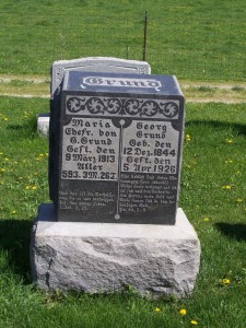 Georg & Maria Grund, Zion Lutheran Cemetery, Van Wert County, Ohio. (2012 photo by Karen)