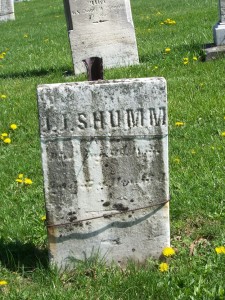 J.J. Schumm, Zion Lutheran Cemetery, Schumm, Van Wert County, Ohio. (2012 photo by Karen)