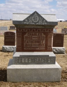 Charles and Catherine (Baker) Bollenbacher, Kessler Cemetery, Mercer County, Ohio. (2014 photo by Karen)