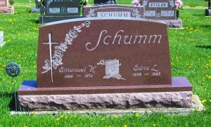Emanuel and Edna (Scaer) Schumm, Zion Lutheran Cemetery, Schumm, Van Wert County, Ohio. (2012 photo by Karen).