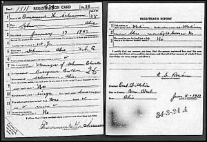 Emanuel H. Schumm WWI Draft Registration Card, 1917. 