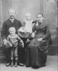 Fred & Mary (Prollock) Ruck with Frank & Katie, c1889.  (Karen's photo collection)