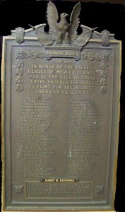WWI Roll of Honor Plaque, Mercer County, Ohio. (2014 photo by Karen)