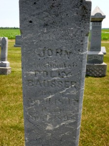 John Bausser, Zion Lutheran Cemetery, Mercer County, Ohio. (2014 photo by Karen)