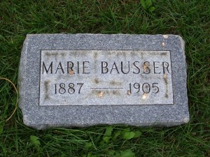 Marie Bausser, Zion Lutheran Cemetery, Mercer County, Ohio. (2012 photo by Karen)
