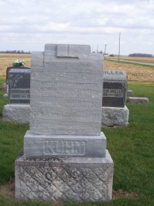 Michael & Elisabeth Kuhm, Zion Lutheran Cemetery, Chattanooga, Mercer County, Ohio. (2012 photo by Karen)