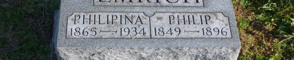 Philip & Philimena Emrich, Kessler Cemetery, Mercer County, Ohio. (2014 photo by Karen)