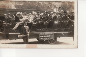 Chris Miller, standing on the right in back. Pacific Sightseeing Co, San Francisco, unknown date.