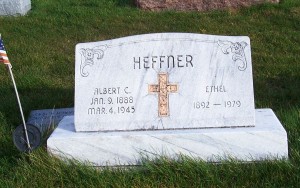 Albert & Ethel Heffner, Zion Lutheran Cemetery, Chattanooga, Mercer County, Ohio. (2011 photo by Karen)