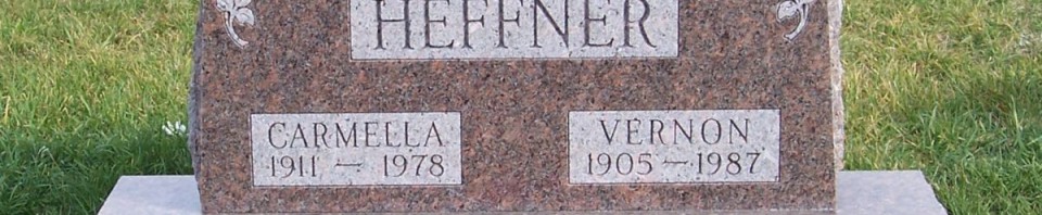 Vernon & Carmella (Bury) Heffner, Zion Lutheran Cemetery, Chattanooga, Mercer County, Ohio. (2011 photo by Karen)