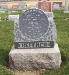 George & Sophia (Martin) Heffner, Zion Lutheran Cemetery, Chattanooga, Mercer County, Ohio. (2011 photo by Karen)