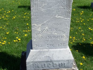 George Adam Roehm, Zion Lutheran Cemetery, Schumm, Ohio. (2012 photo by Karen)