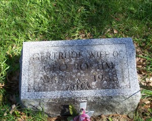 Gertrude (Heffner) Roehm, Zion Lutheran Cemetery, Schumm, Van Wert County, Ohio. (2012 photo by Karen)