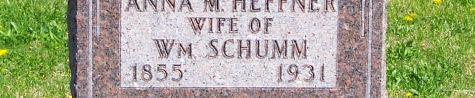 Anna M. Schumm, Zion Lutheran Cemetery, Schumm, Van Wert County, Ohio. (2012 photo by Karen)