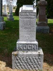 William A. Koch, St. John's Lutheran Cemetery, Auglaize County, Ohio. (2015 photo by Karen)