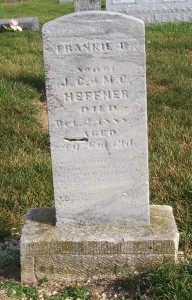 Frankie B. Heffner, Zion Lutheran Cemetery, Chattanooga, Mercer County, Ohio. (2011 photo by Karen)