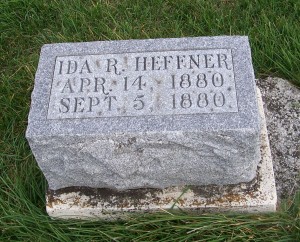 Ida R. Heffner, Zion Lutheran Cemetery, Chattanooga, Mercer County, Ohio. (2011 photo by Karen)
