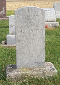 Infant son of JC & MC (Tester) Heffner, Zion Lutheran Cemetery, Chattanooga, Mercer County, Ohio. (2011 photo by Karen)
