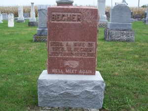 Nora Becher, Zion Lutheran Cemetery, Chattanooga, Ohio. (2011 photo by Karen)