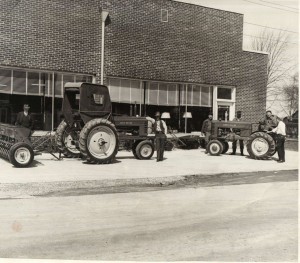 Fisher Hardware & Implement Store, likely taken at their 10th anniversary, 1947.