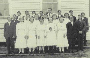 1911 Confirmation class with Rev. George Haas. 