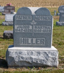 Jacob & Martha Hiller, Kessler Cemetery, Mercer County, Ohio. (2015 photo by Karen)