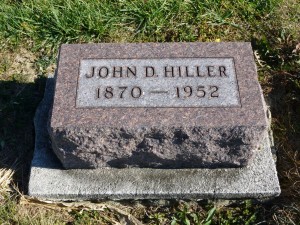 John D. Hiller, Kessler Cemetery, Mercer County, Ohio (2015 photo by Karen)