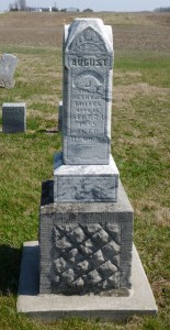 August J Trisel, East Bethel Cemetery, Blackcreek Township, Mercer County, Ohio. (2016 photo by Karen)