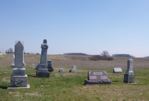 Trisel tombstones: Henry & Elizabeth, Otto & Dellie, August J, East Bethel Cemetery, Mercer County, Ohio. (2016 photo by Karen)