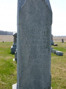 John H Trisel, East Bethel Cemetery. (2016 photo by Karen)