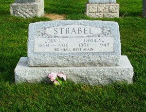 John L & Caroline (Deitsch) Strabel, Zion Lutheran Cemetery, Mercer County, Ohio. (2011 photo by Karen)