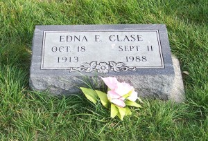 Edna E. (Grauberger) Clase, Zion Lutheran Cemetery, Chattanooga, Mercer County, Ohio. (2011 photo by Karen)