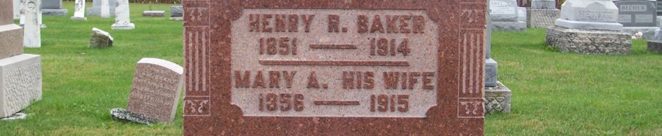 Henry R. & Mary A. (Menche) Baker, Zion Lutheran Cemetery, Chattanooga, Mercer County, Ohio. (2011 photo by Karen)