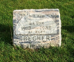 La Von Becher, Zion Lutheran Cemetery, Chattanooga, Mercer County, Ohio. (2011 photo by Karen)