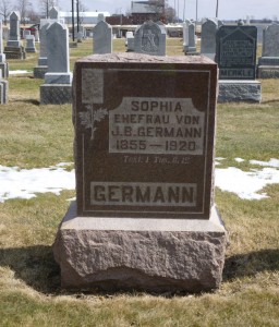 Sophia (Becher) Germann, Evangelical Protestant Cemetery, Van Wert County, Ohio. (2014 photo by Karen)